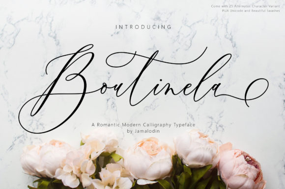 Boutinela Font: Elegant Script Handwritten Fonts for Small Business Branding